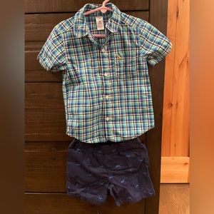 Great condition, maybe worn once button up short sleeve and shorts